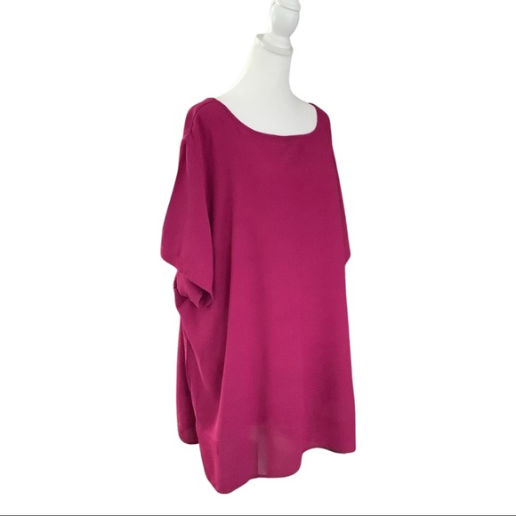 Venezia Women's Size 26/28 Round Neck Top Cranberry - Picture 6 of 7